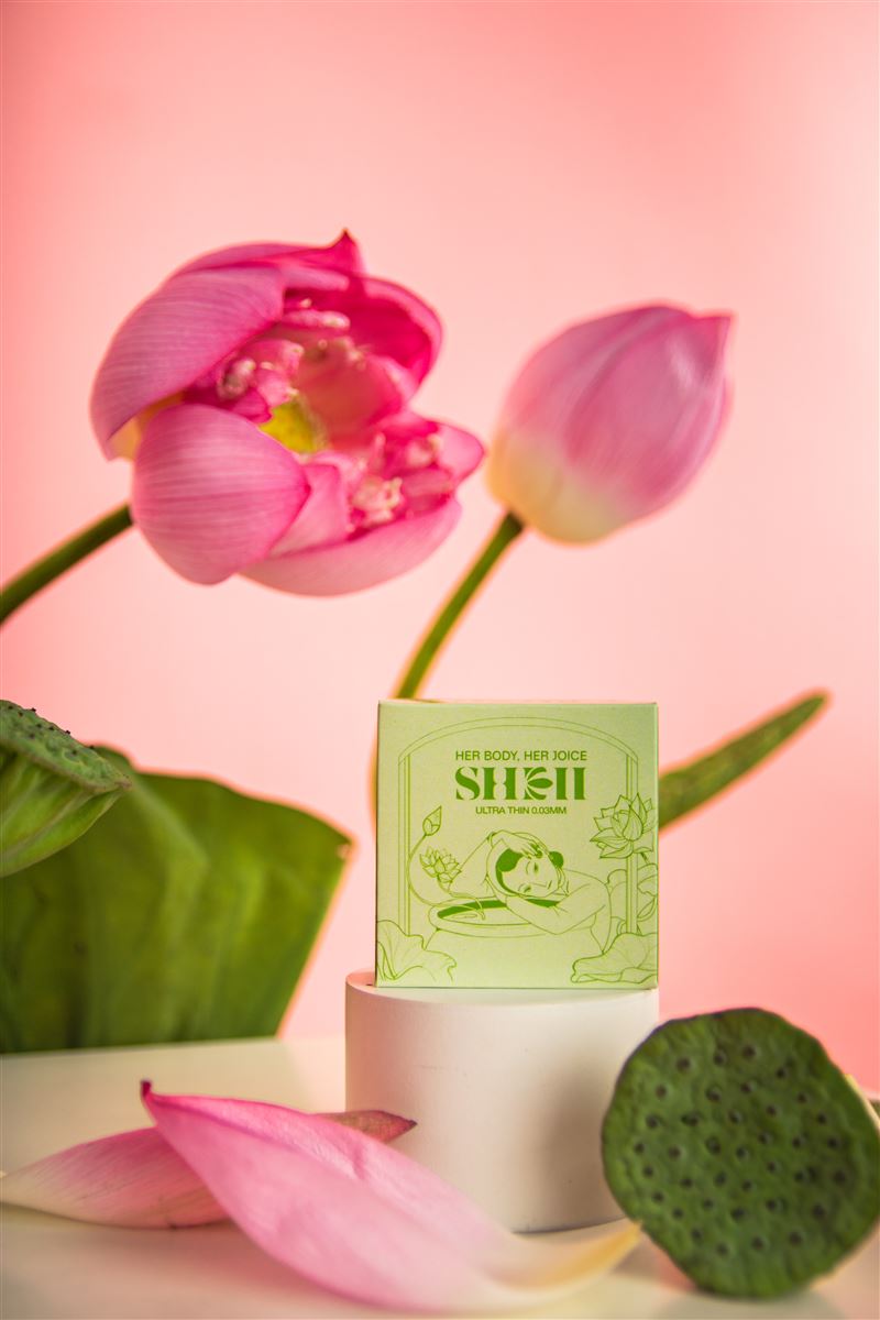 SENsation Extra Gel bottle on a beautiful minimal backdrop
